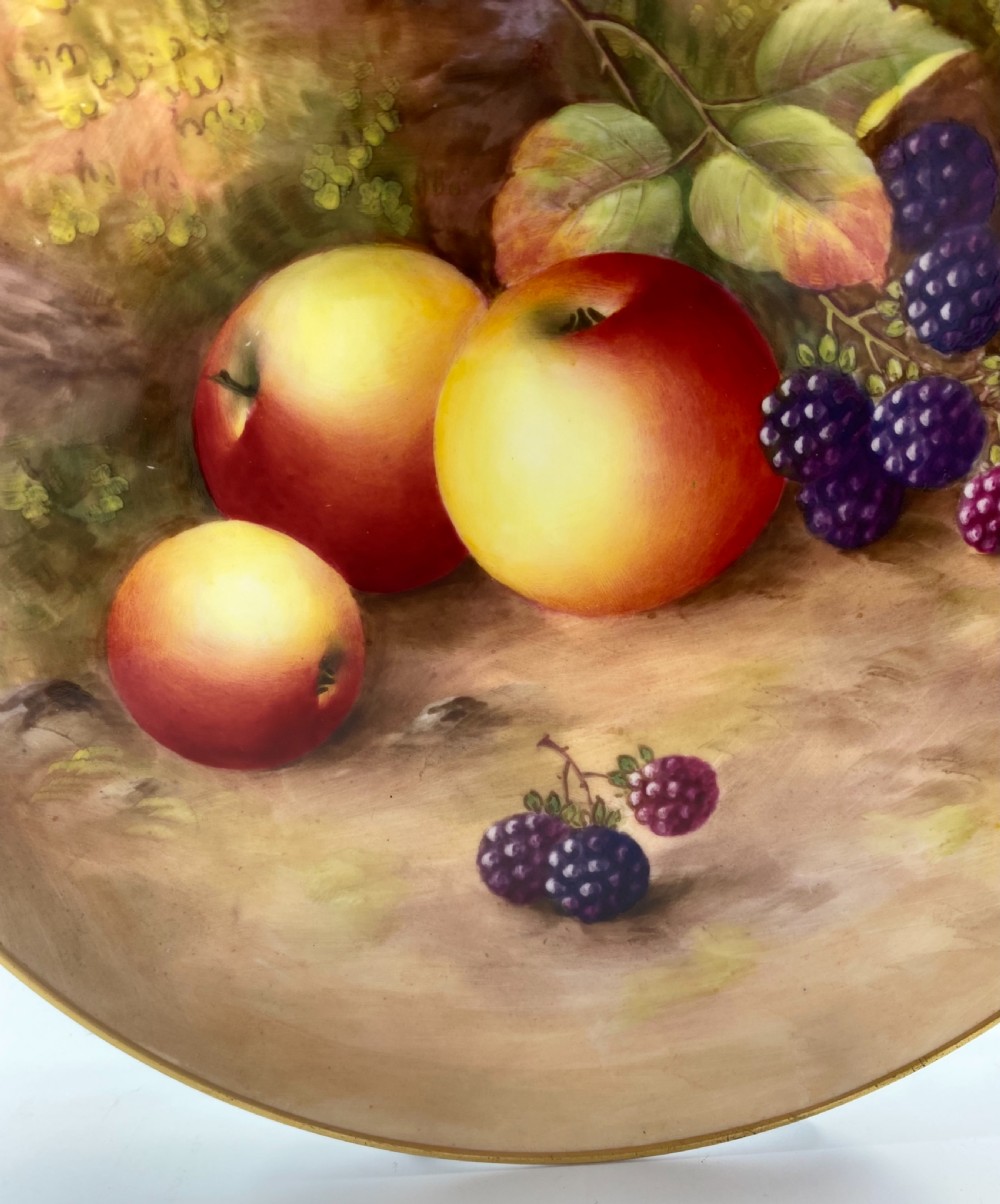 Royal Worcester porcelain Fruit plate. Harry Ayrton, dated 1933. View IX