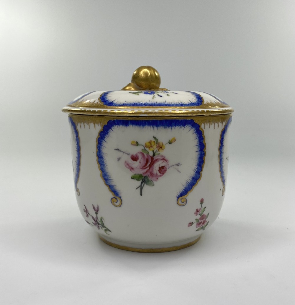 Sevres porcelain sucrier and cover, dated 1783. View II