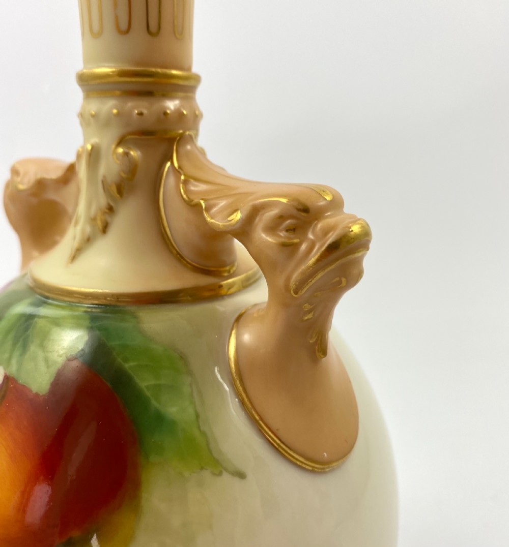 Pair Royal Worcester vases. Fruit, signed F. Parker, d. 1906. View VII