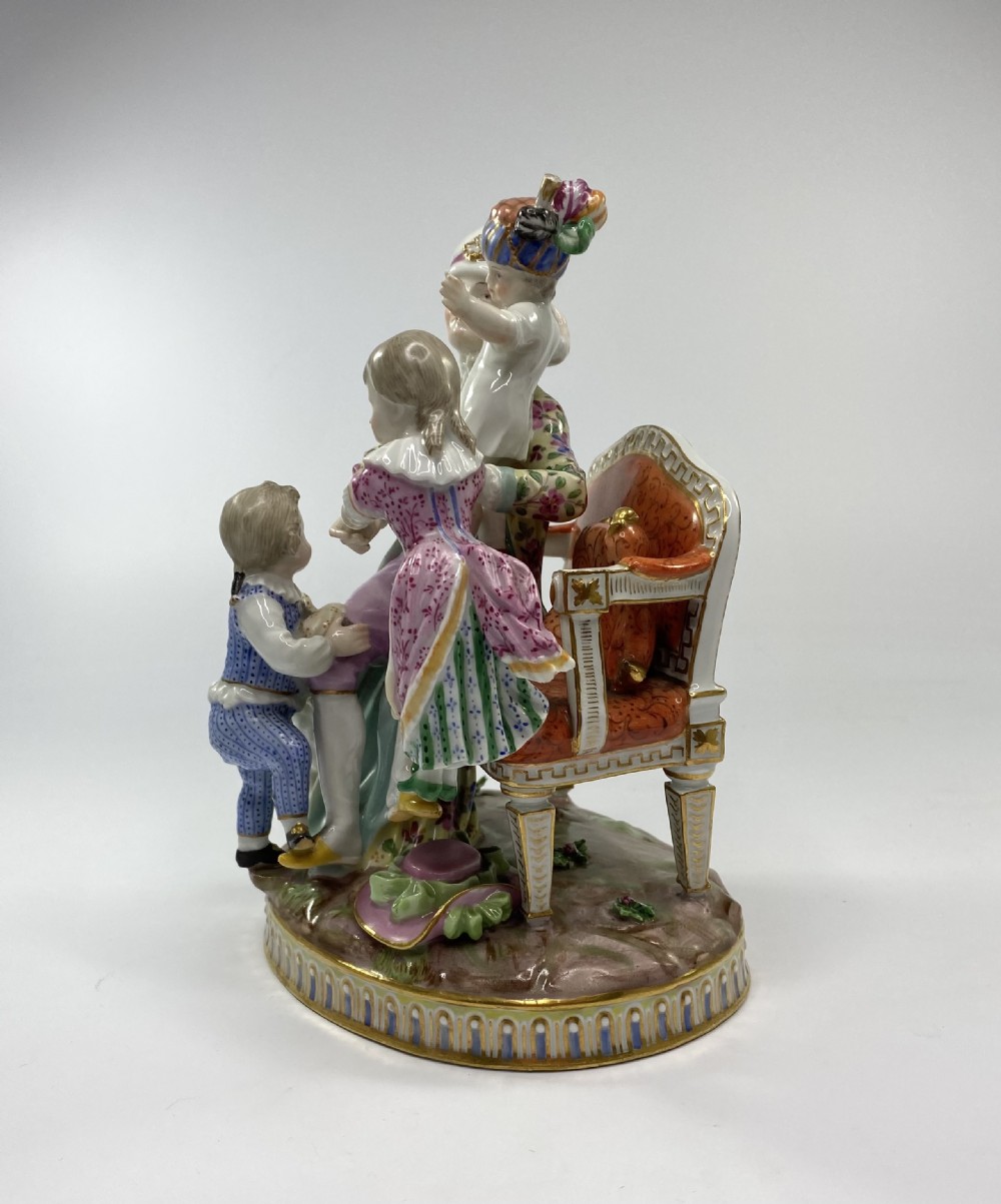 Meissen porcelain group, ‘The Good Father’, c. 1870. View IV