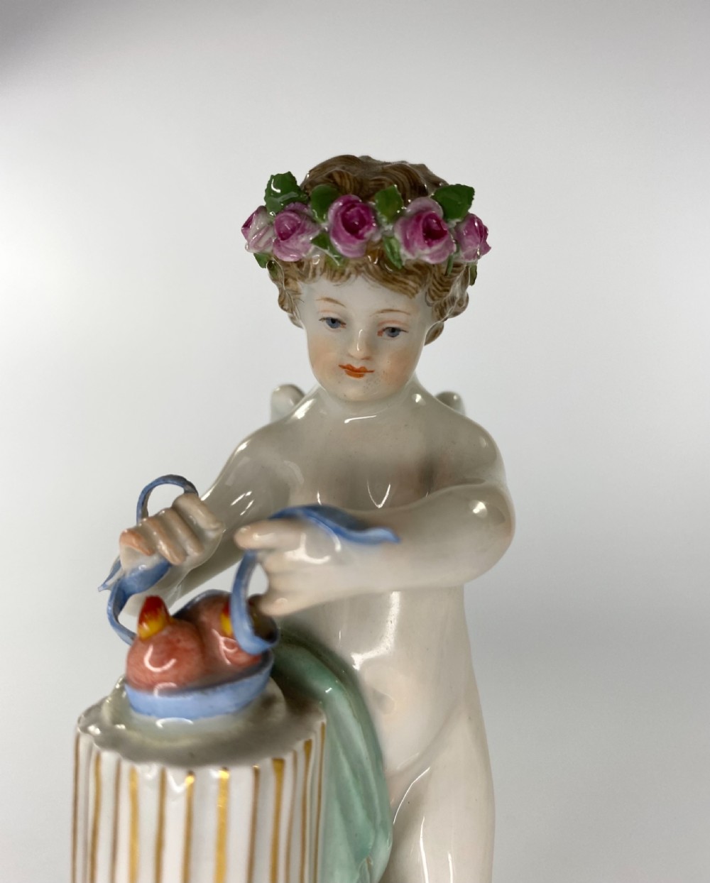 Meissen porcelain Putti, after Acier, c. 1870. View V