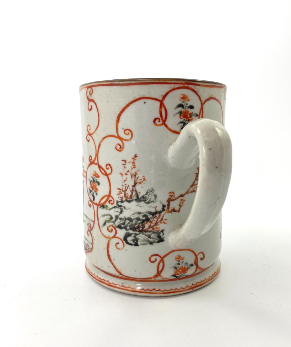 Chinese porcelain mug. Famille rose decoration, c. 1760. Qianlong Period. View VII