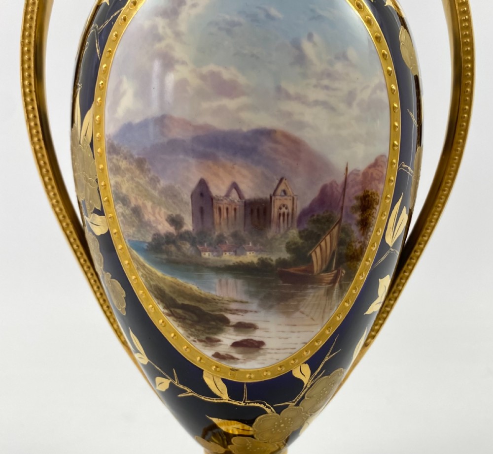 Pair Davenport porcelain vases & covers, c. 1875. View II