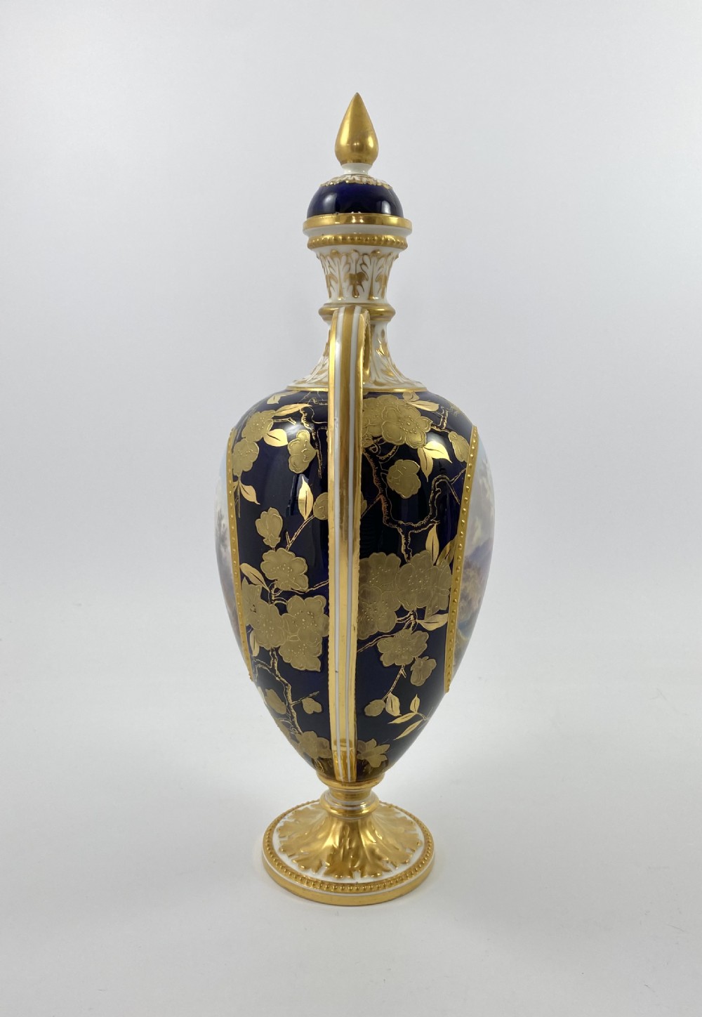Pair Davenport porcelain vases & covers, c. 1875. View VI