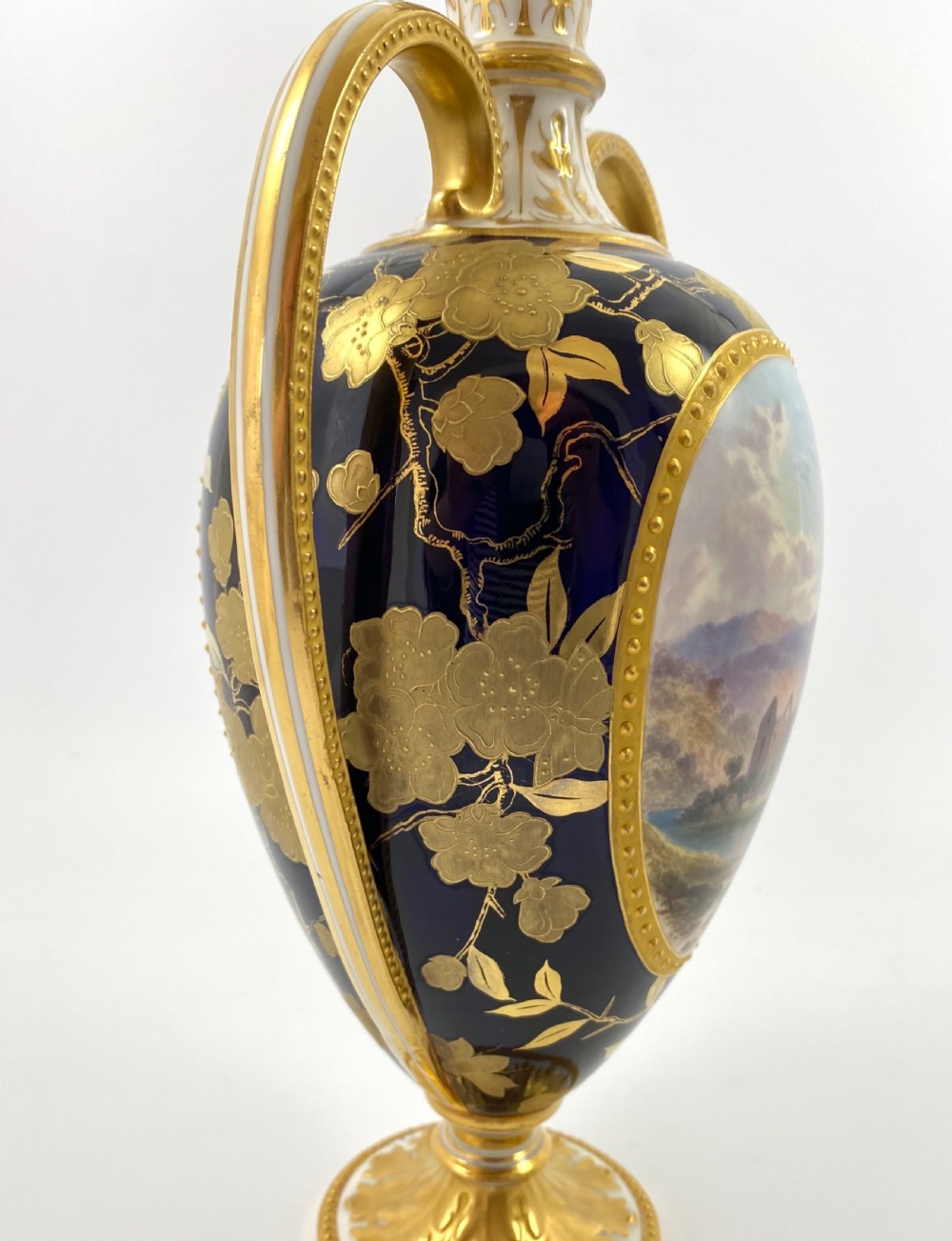 Pair Davenport porcelain vases & covers, c. 1875. View VIII