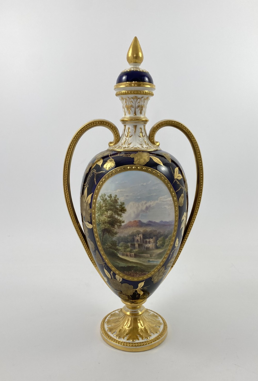 Pair Davenport porcelain vases & covers, c. 1875. View XIII