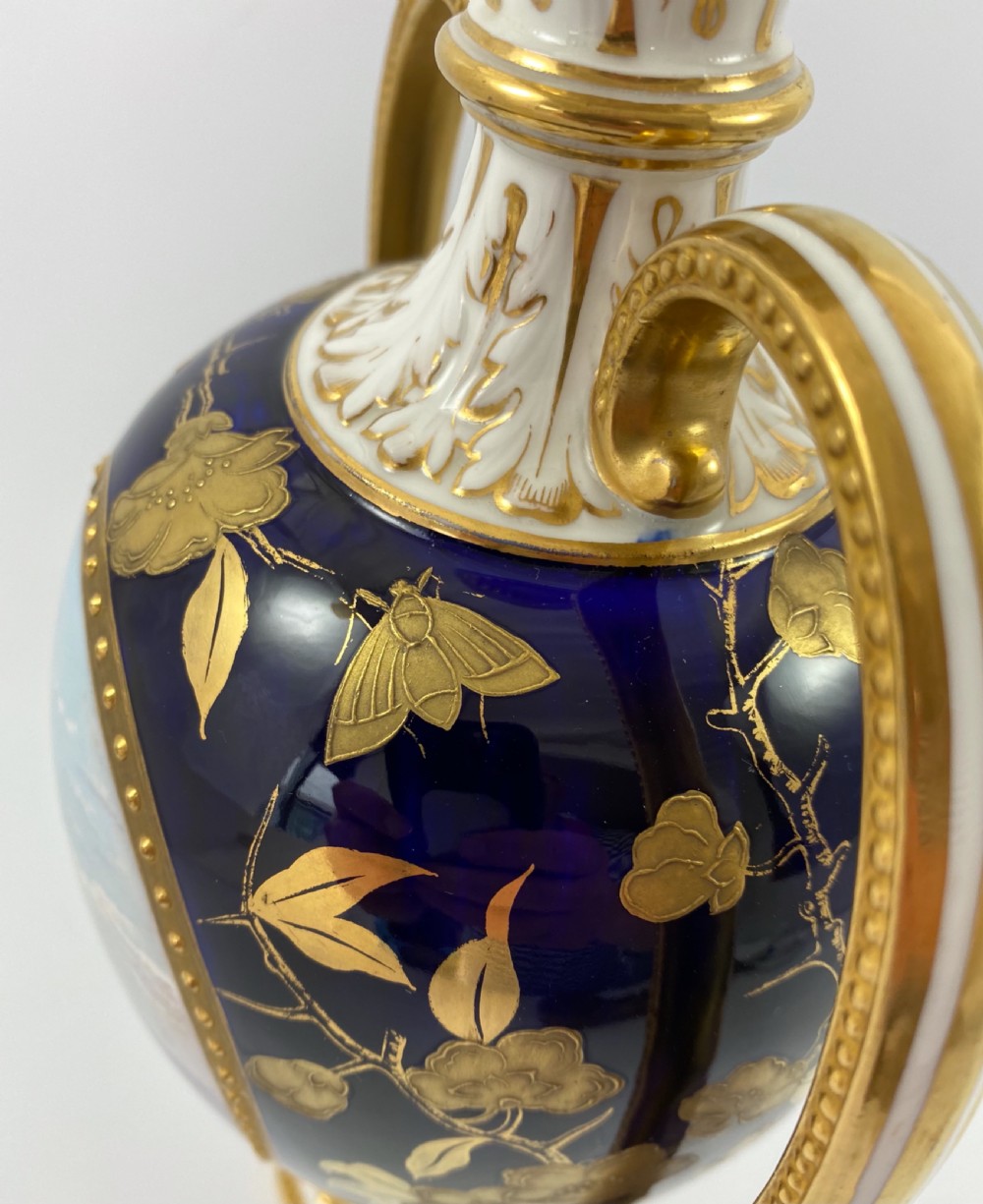 Pair Davenport porcelain vases & covers, c. 1875. View XV