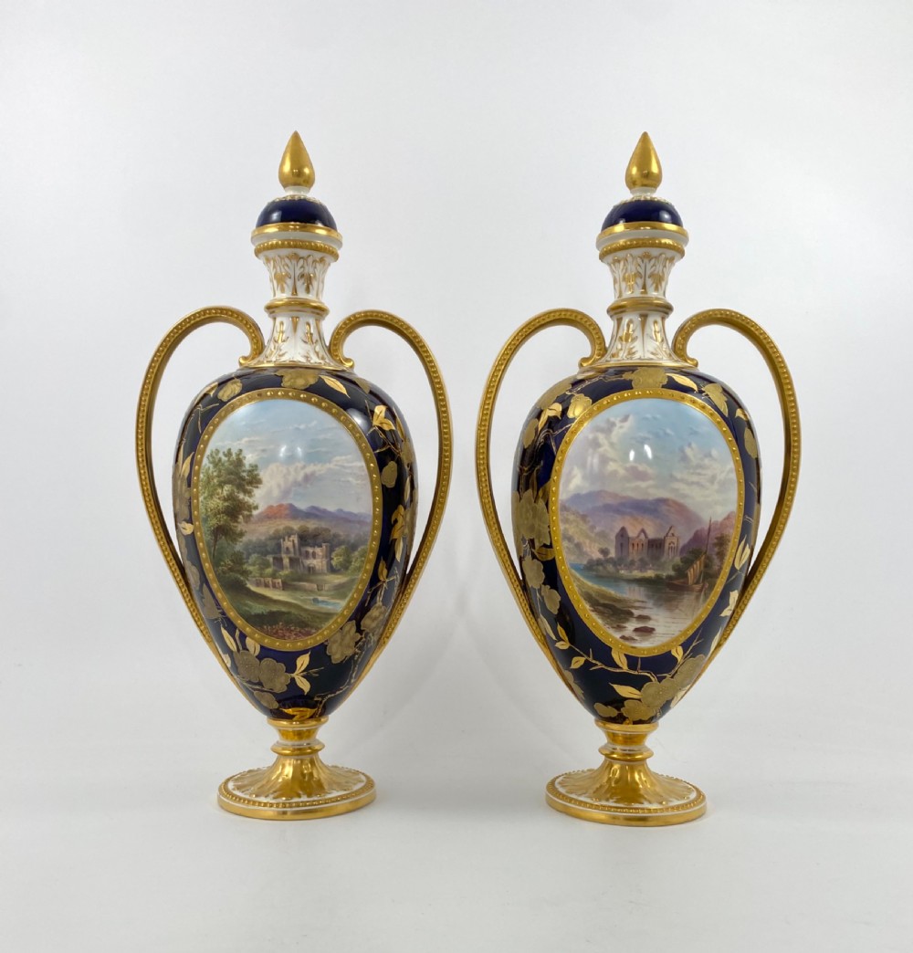 Pair Davenport porcelain vases & covers, c. 1875. View XXII