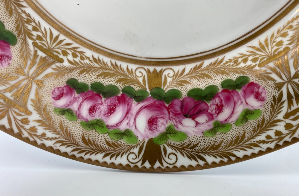 Swansea porcelain plate. Roses. London decorated, c. 1815. View III