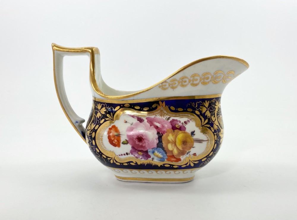 Coalport porcelain cream jug, c. 1830. View IV