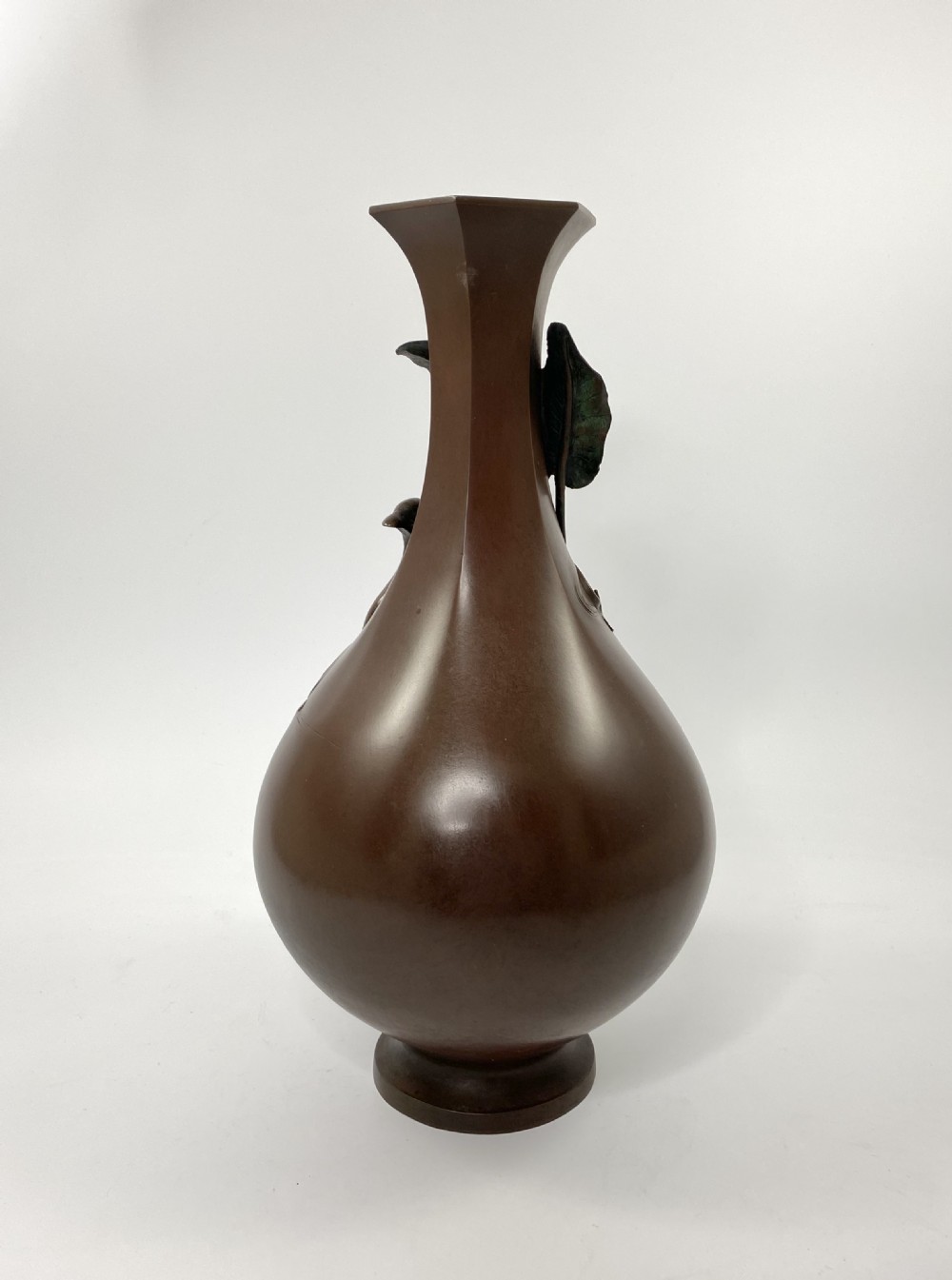 Japanese bronze & mixed metal vase. Seiya. Meiji Period. View III