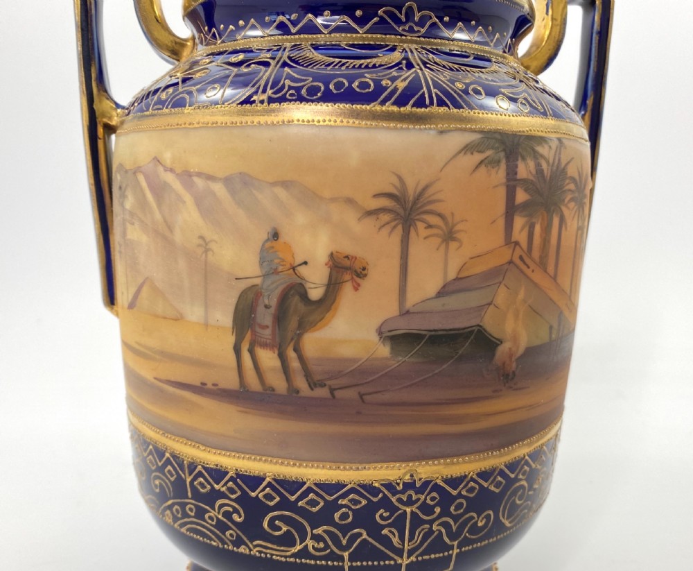 Pair large Noritake ‘Camels’ vases, c. 1925.  View V
