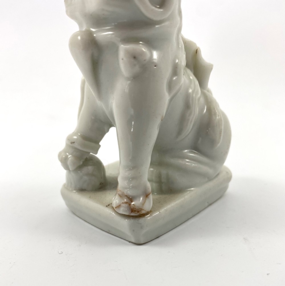 Pair blanc de chine Dogs of Fo, c. 1700. Kangxi Period. View X