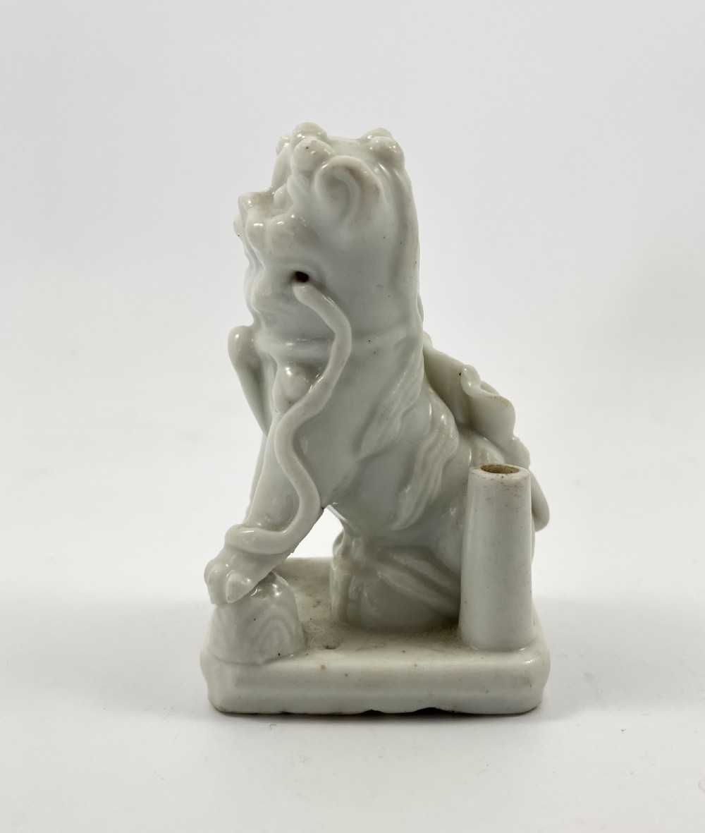 Pair blanc de chine Dogs of Fo, c. 1700. Kangxi Period. View XI
