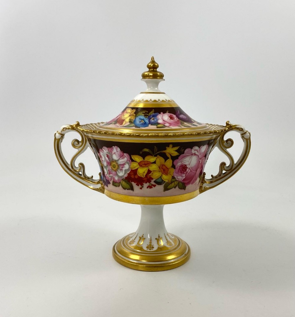 Royal Crown Derby vase and cover. Albert Gregory, d. 1900.