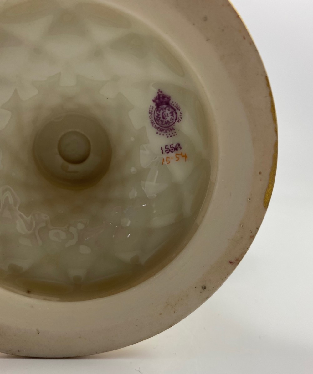 Royal Worcester pair of vases. Roses. dated 1915. View XIII