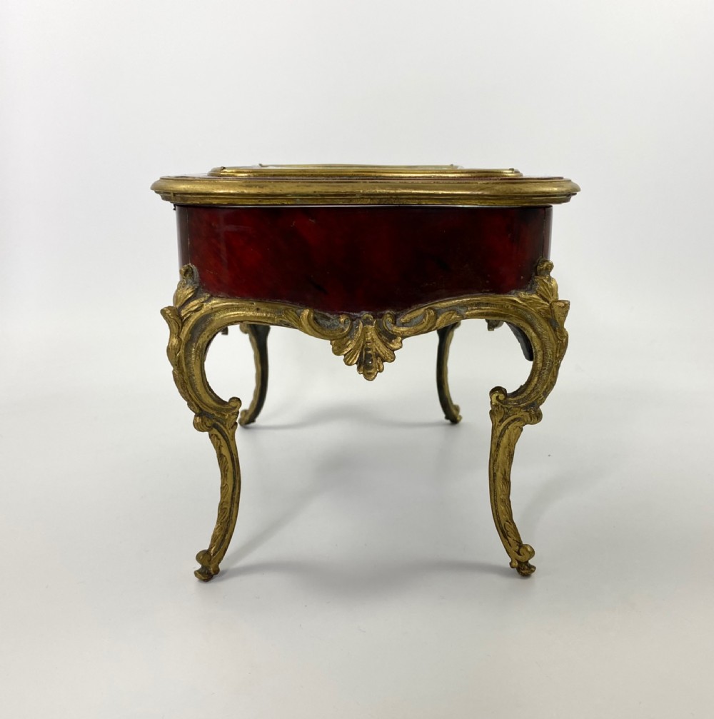 French miniature table bijouterie cabinet, c. 1900. View V