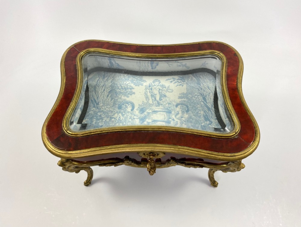 French miniature table bijouterie cabinet, c. 1900. View X