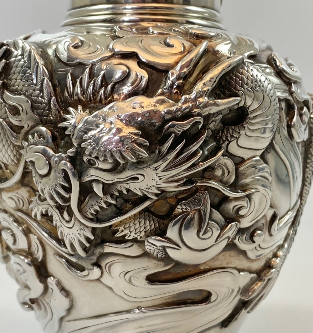 Japanese silver tea caddy ‘natsume’, Meiji Period. View X