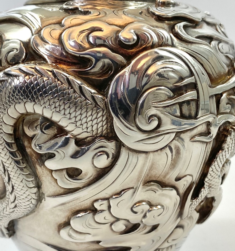 Japanese silver tea caddy ‘natsume’, Meiji Period. View XI