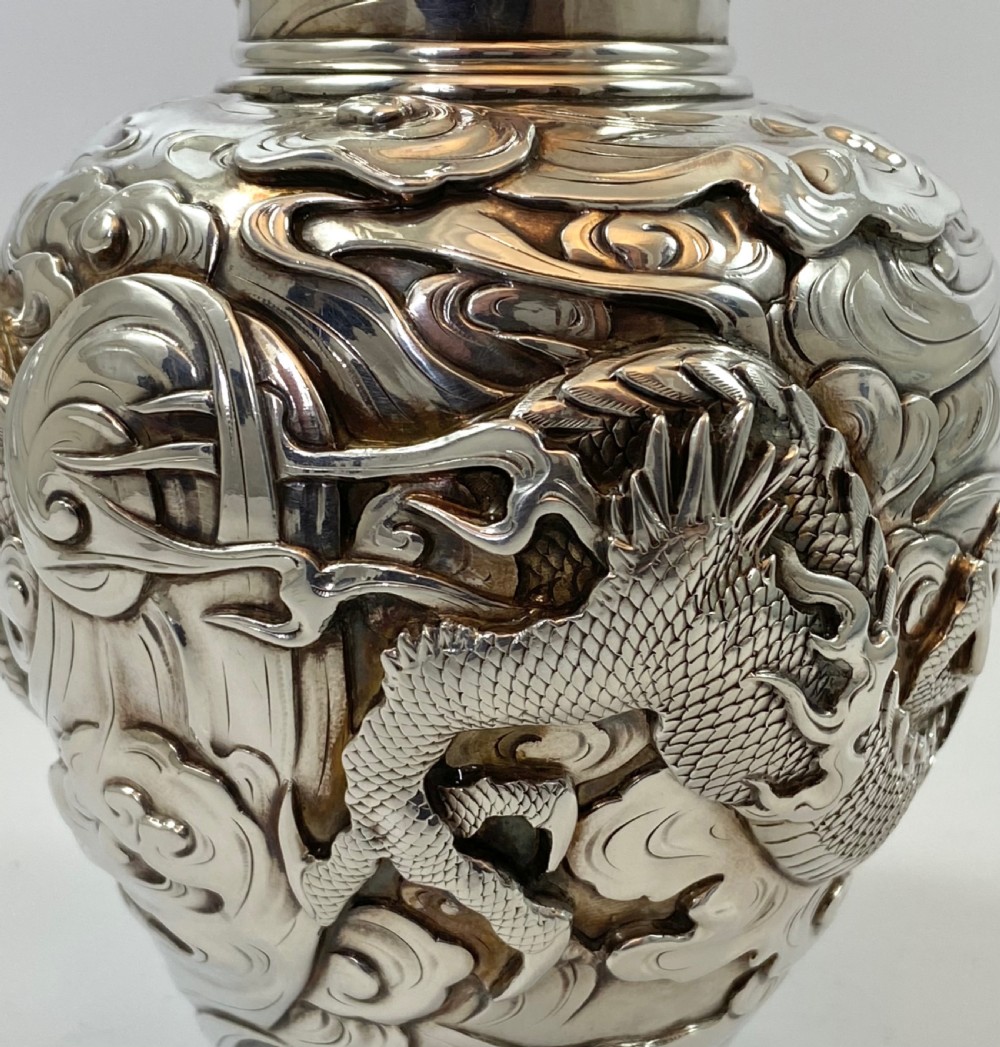 Japanese silver tea caddy ‘natsume’, Meiji Period. View XIII