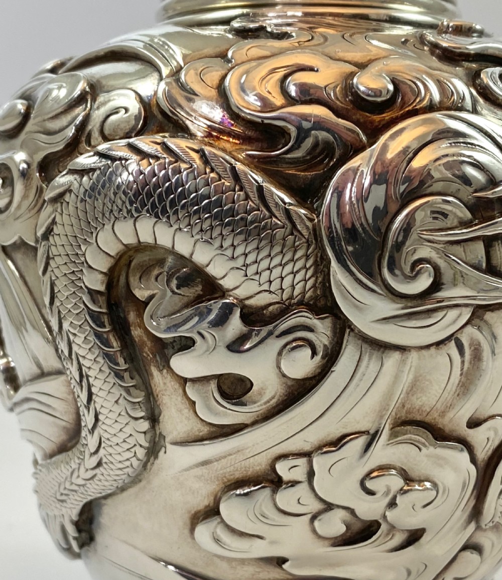 Japanese silver tea caddy ‘natsume’, Meiji Period. View XIV