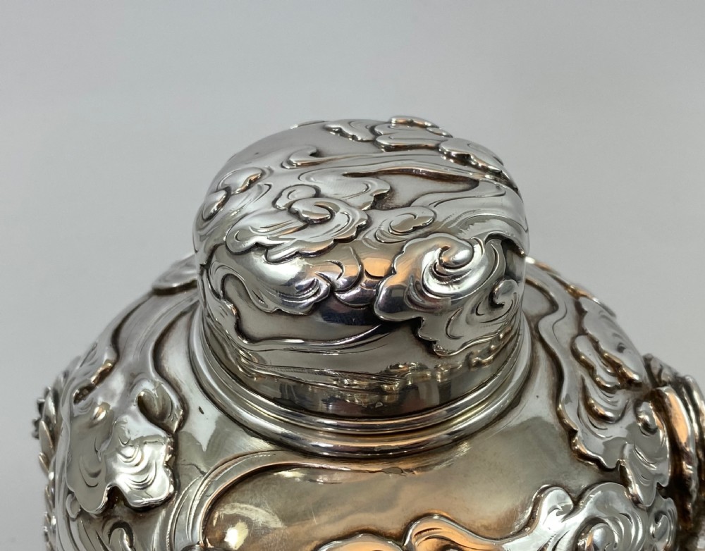 Japanese silver tea caddy ‘natsume’, Meiji Period. View XVI