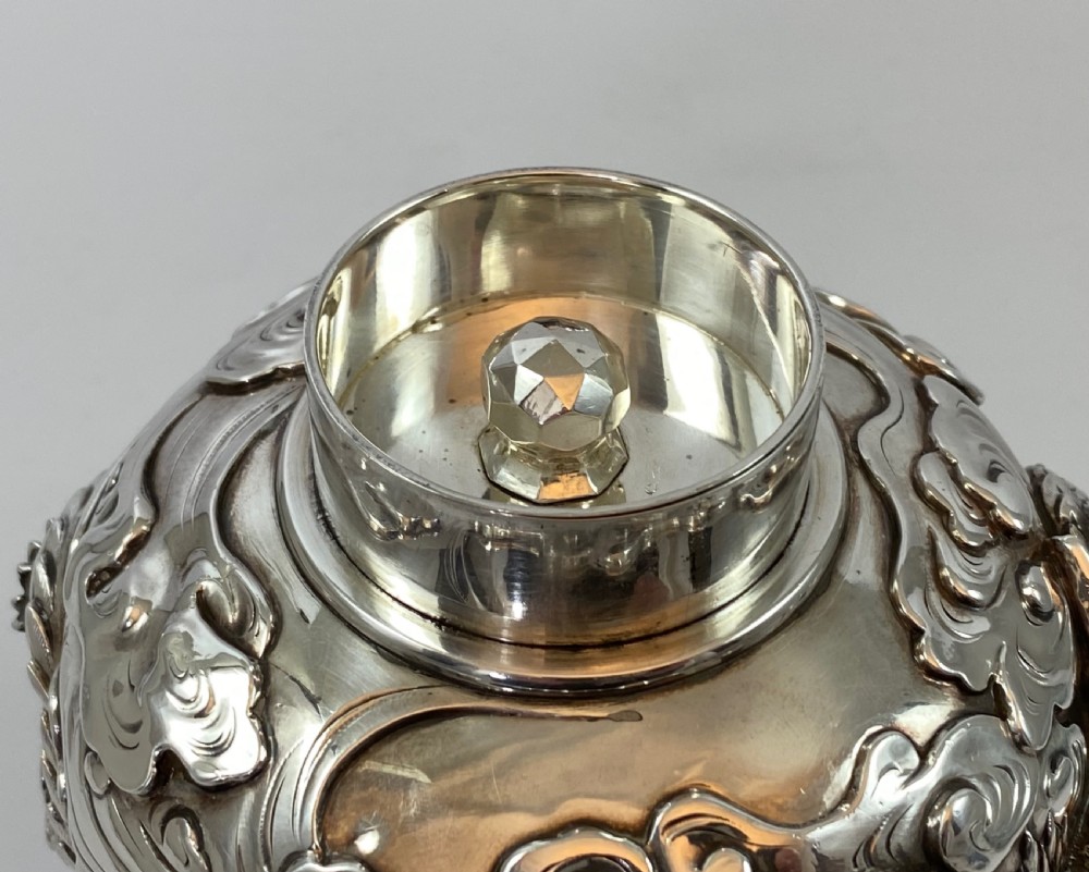 Japanese silver tea caddy ‘natsume’, Meiji Period. View XVIII