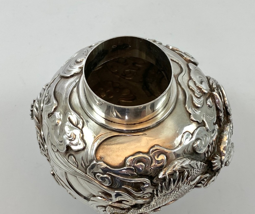 Japanese silver tea caddy ‘natsume’, Meiji Period. View XIX