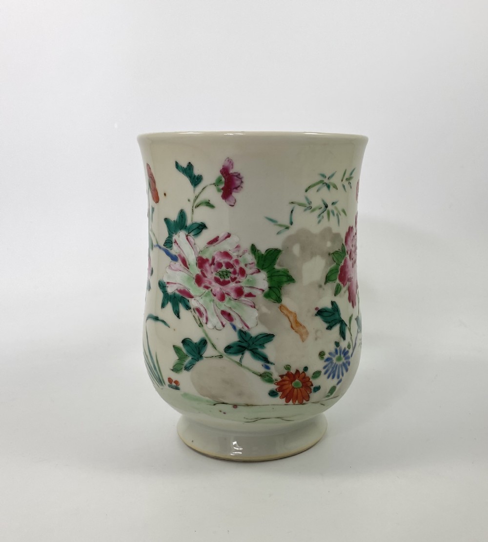 Chinese famille rose mug, c. 1760. Qianlong Period. View II