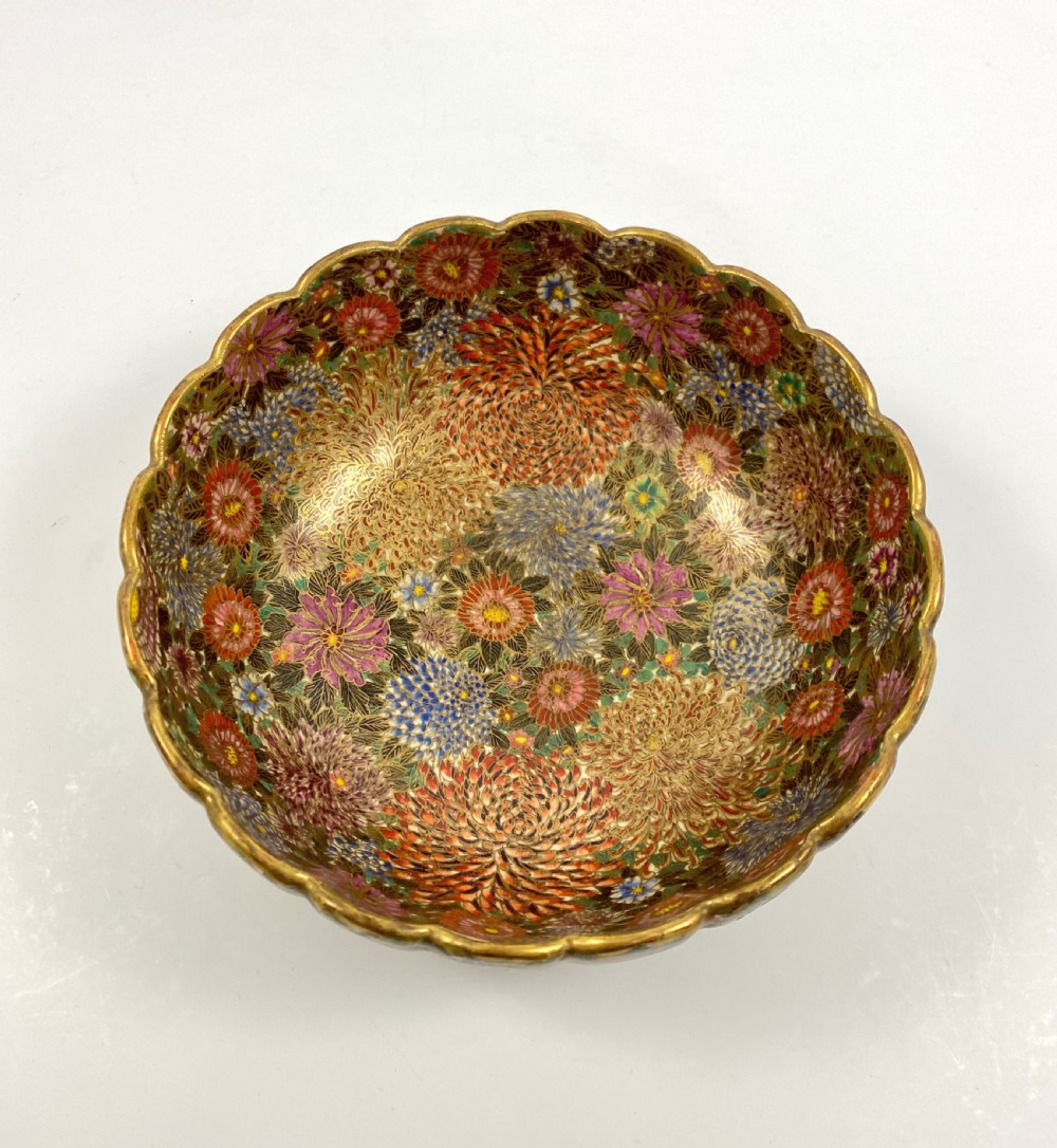 Satsuma pottery bowl. ‘Millefleur’. Hozan. Meiji Period.. View III