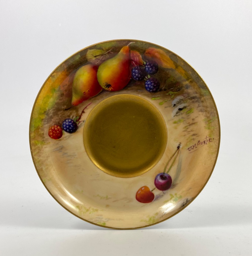 Royal Worcester ‘Fruit’ coffee can and saucer, dated 1924. View II