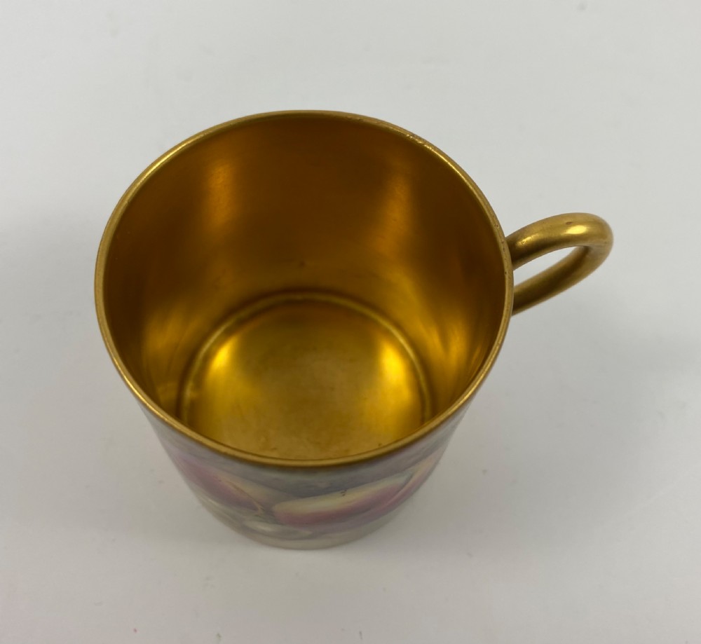 Royal Worcester ‘Fruit’ coffee can and saucer, dated 1924. View X