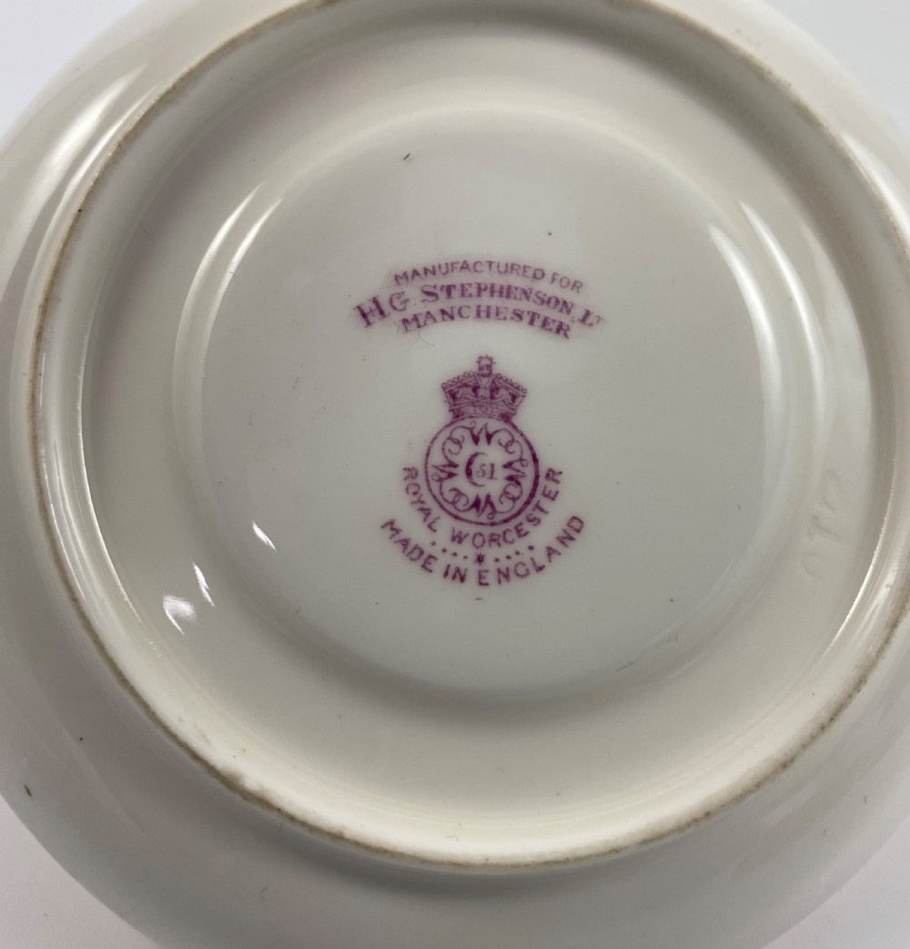 Royal Worcester ‘Fruit’ coffee can and saucer, dated 1924. View XII