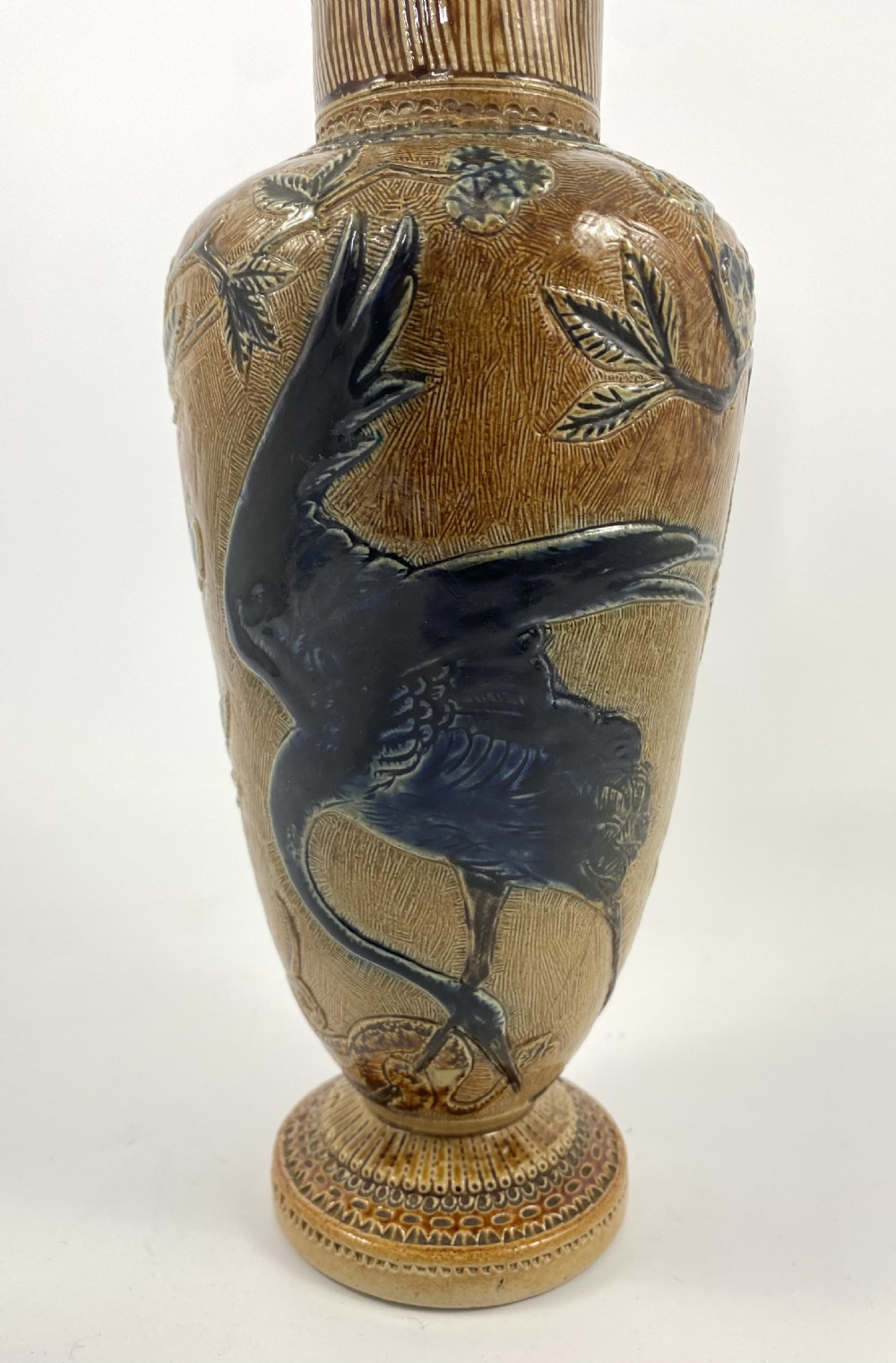 Martin Brothers stoneware Herons vase, dated 1874. View II