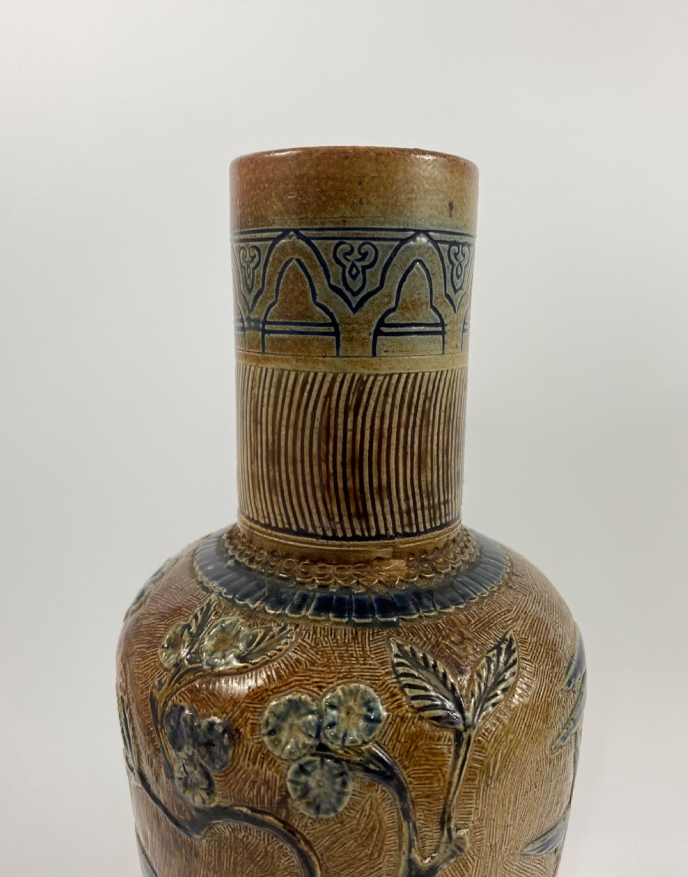Martin Brothers stoneware Herons vase, dated 1874. View III
