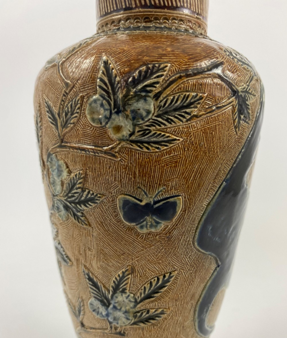 Martin Brothers stoneware Herons vase, dated 1874. View IX