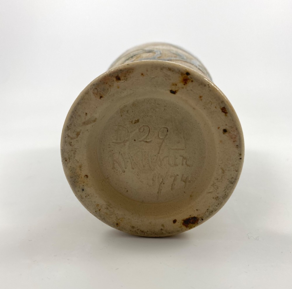 Martin Brothers stoneware Herons vase, dated 1874. View X