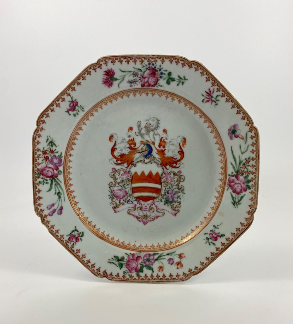 Chinese armorial plate. Arms of Hare, c. 1755. Qianlong Period.