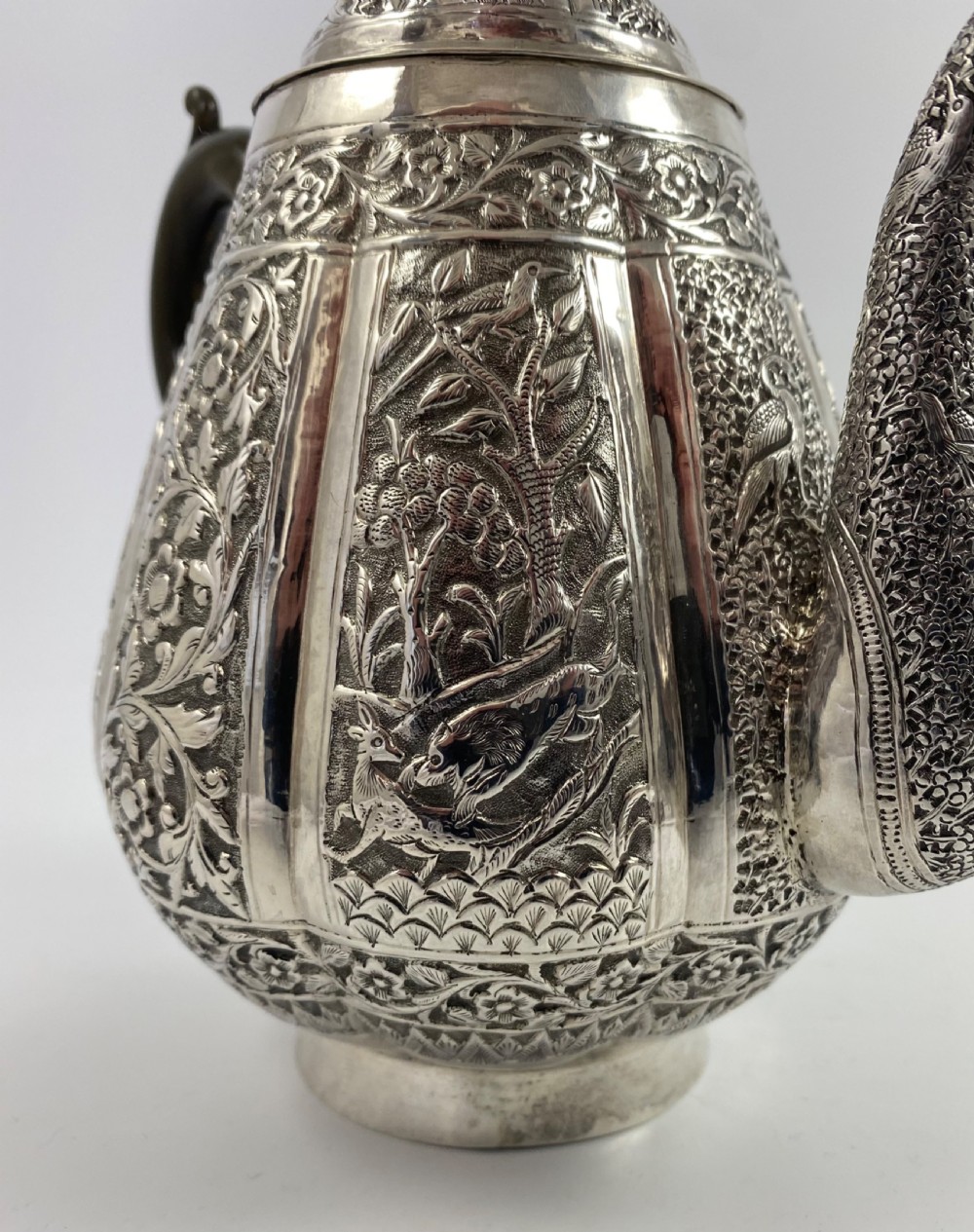 Indian silver three piece teaset, c. 1890. View XI