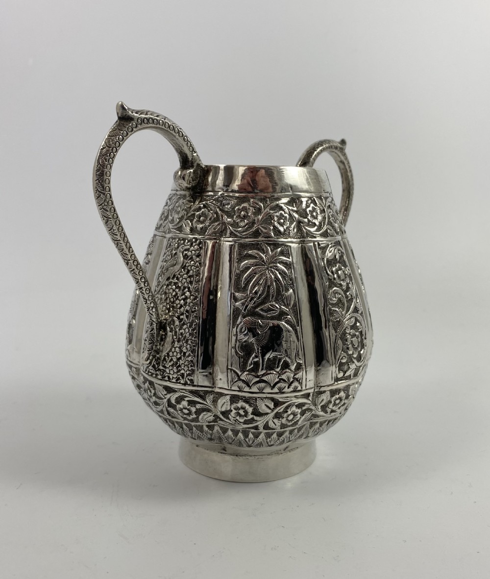 Indian silver three piece teaset, c. 1890. View XVI