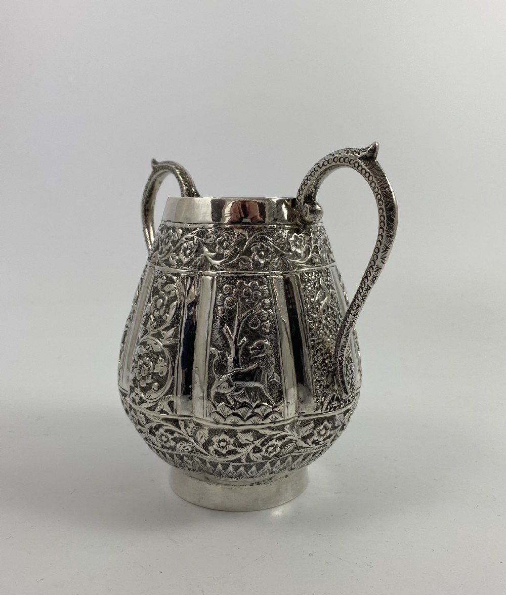 Indian silver three piece teaset, c. 1890. View XVII
