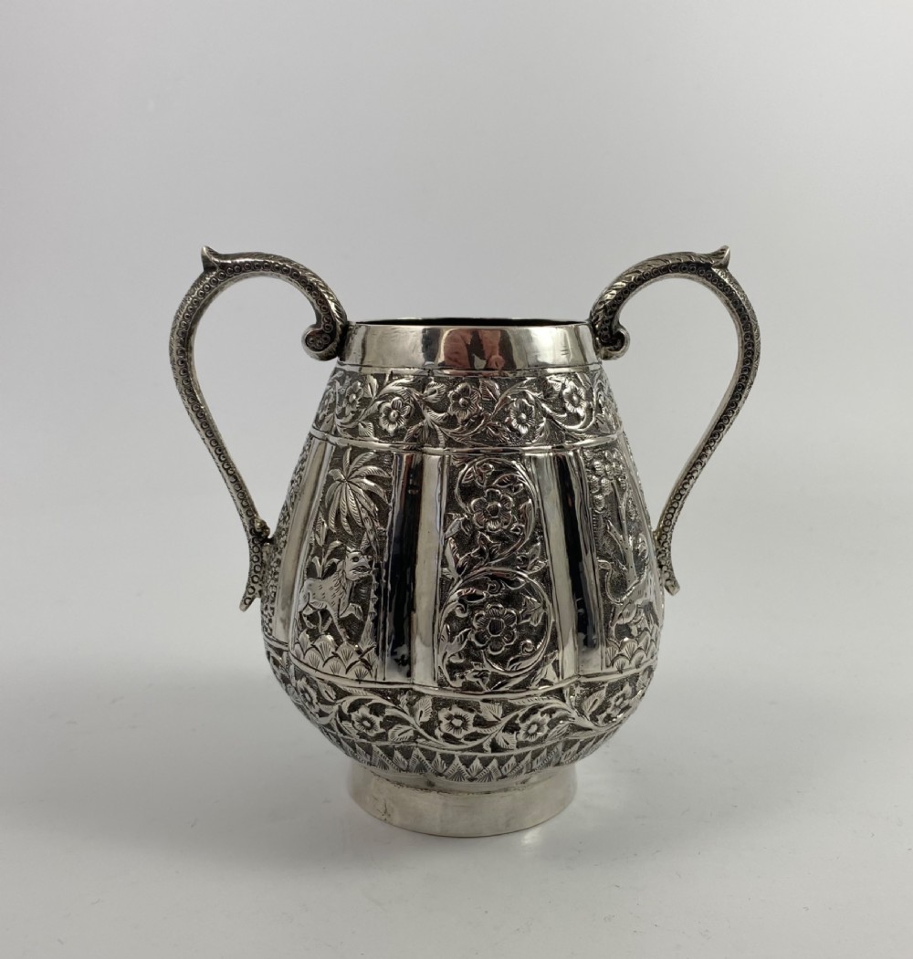 Indian silver three piece teaset, c. 1890. View XVIII