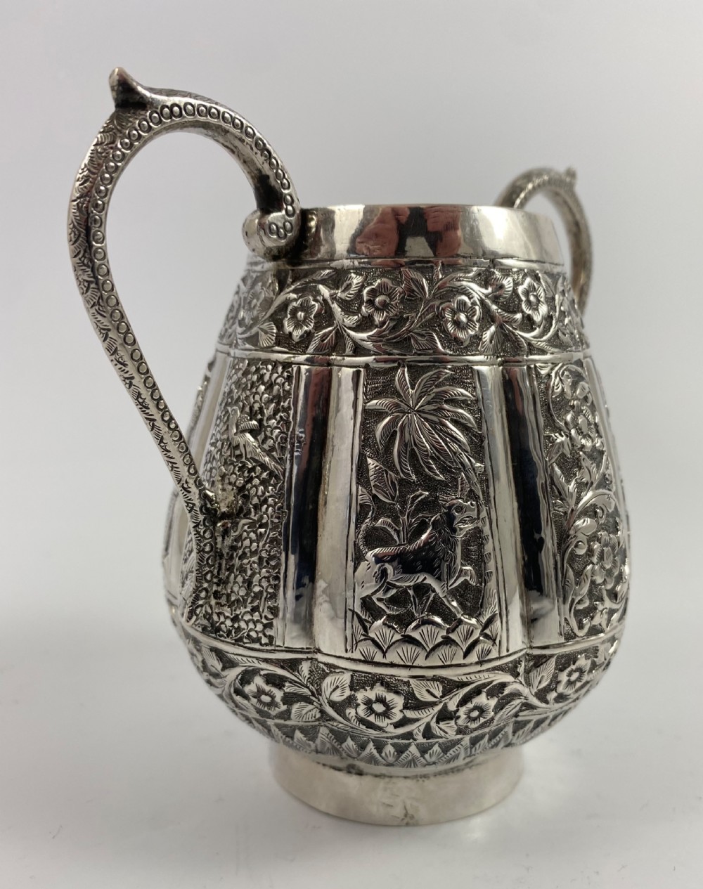 Indian silver three piece teaset, c. 1890. View XIX