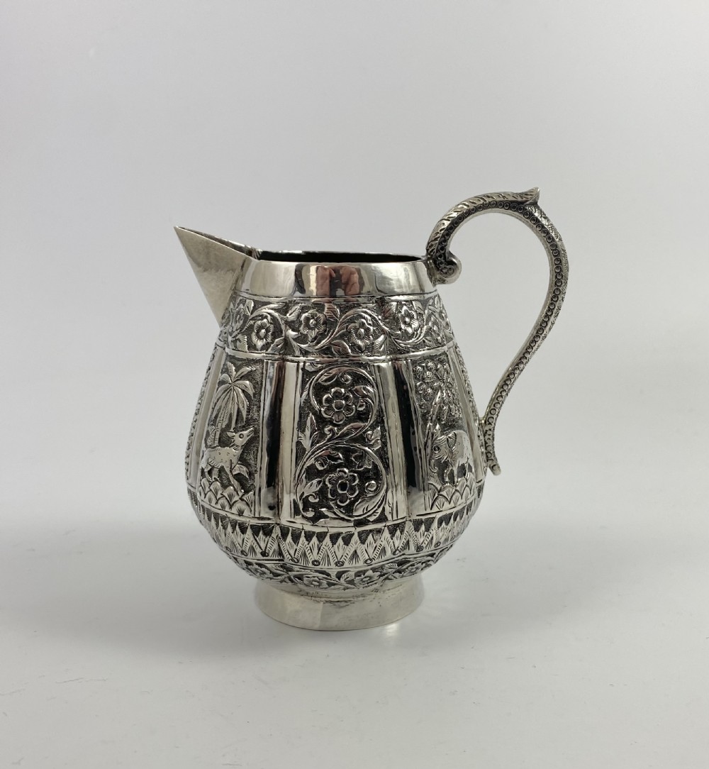 Indian silver three piece teaset, c. 1890. View XXIII