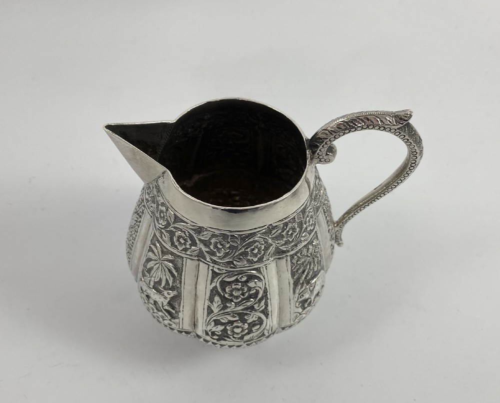 Indian silver three piece teaset, c. 1890. View XXV