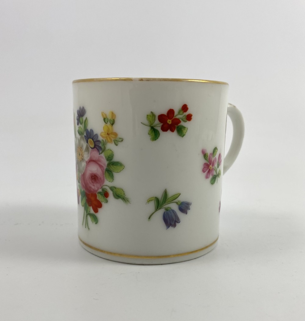 Paris porcelain coffee can & saucer, c. 1830. View X