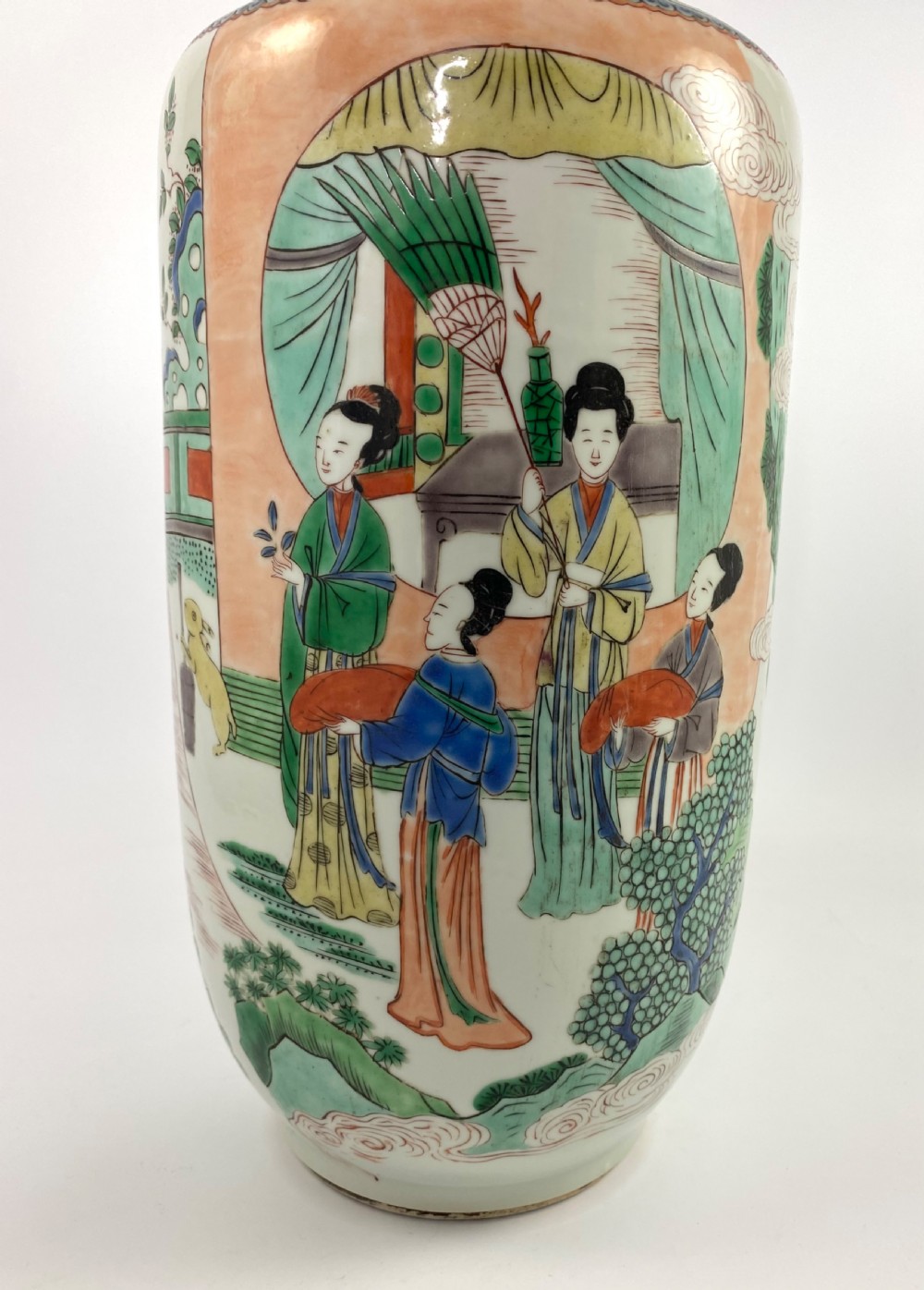 Chinese porcelain rouleau vase, 19th Century, Qing Dynasty. View VIII