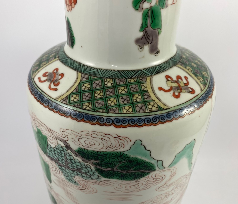 Chinese porcelain rouleau vase, 19th Century, Qing Dynasty. View XII