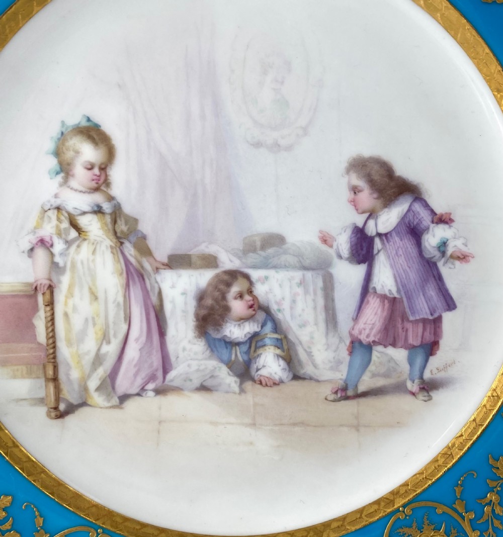 Mintons porcelain plate, signed L.E. Sieffert, c. 1880. View II